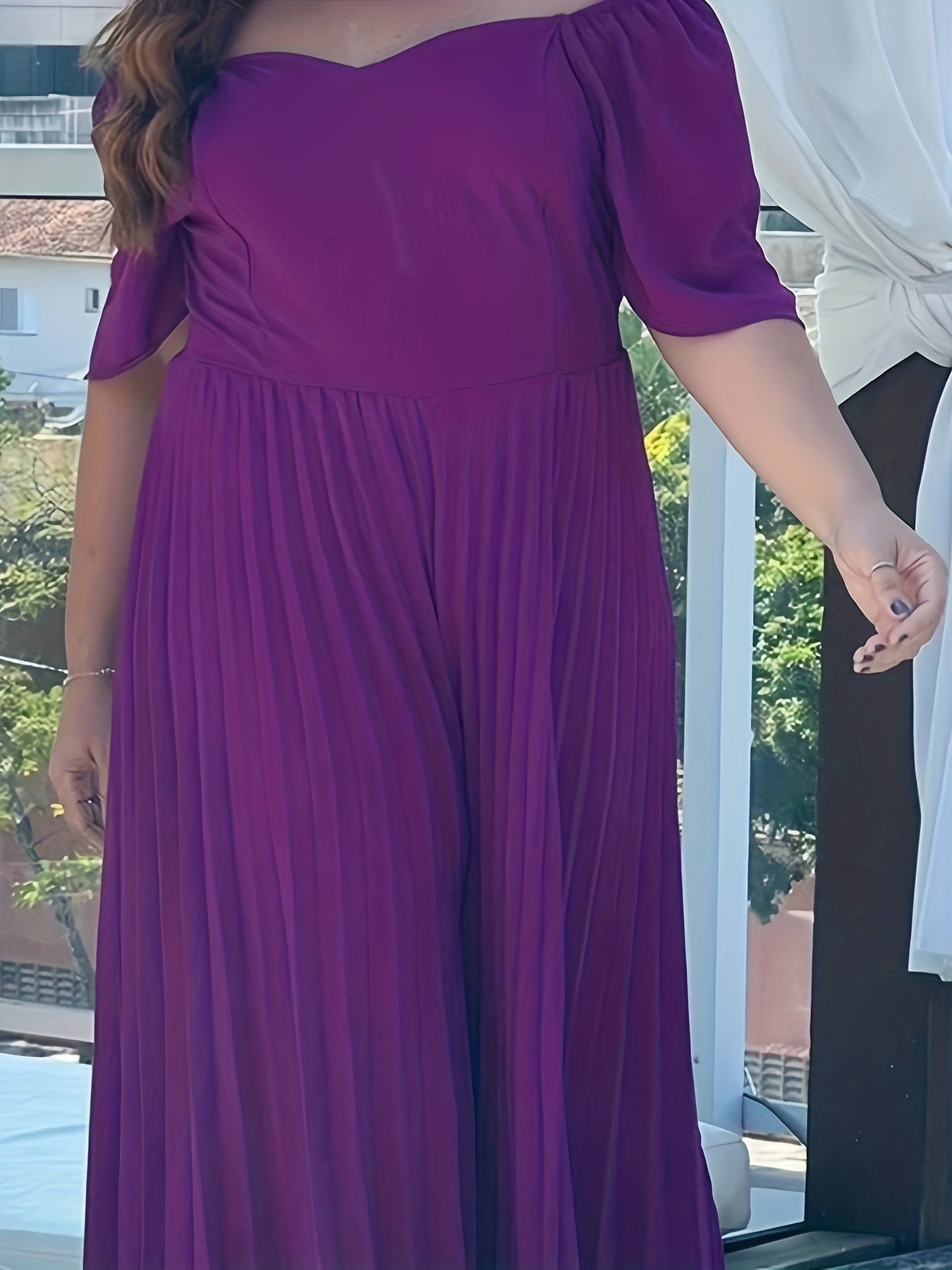  Off Shoulder Wide Leg Jumpsuit