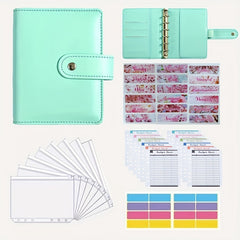 Stylish A7 PU Leather Budget Binder with Cash Envelopes Stickers
