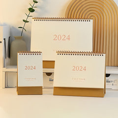 Beige Paper Calendar Pink Font School Office Desktop Notepad Calendar