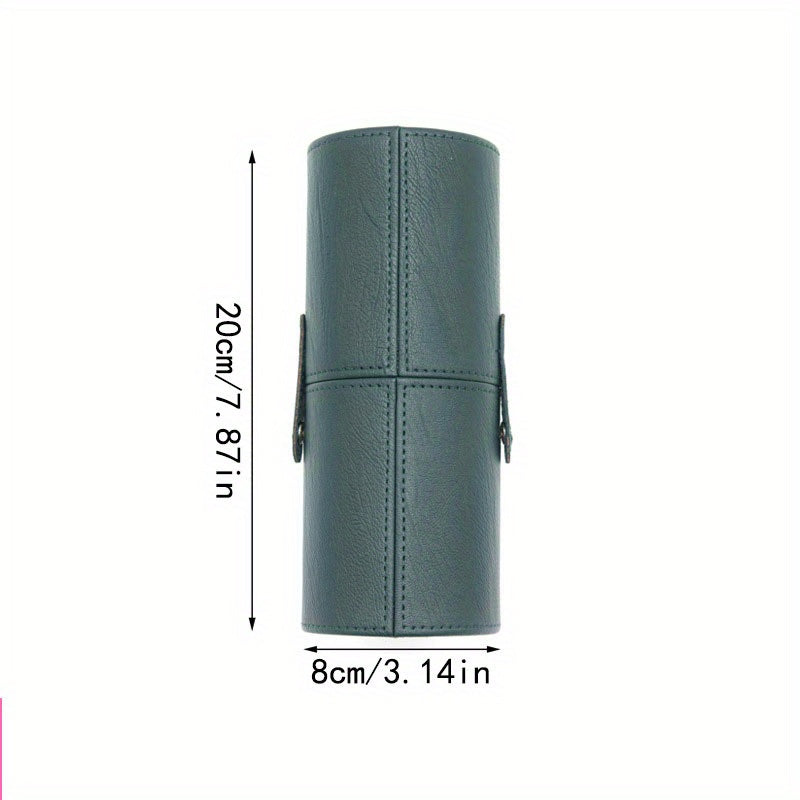 Dark Green Makeup Brush Holder Case Portable Travel Storage Basket