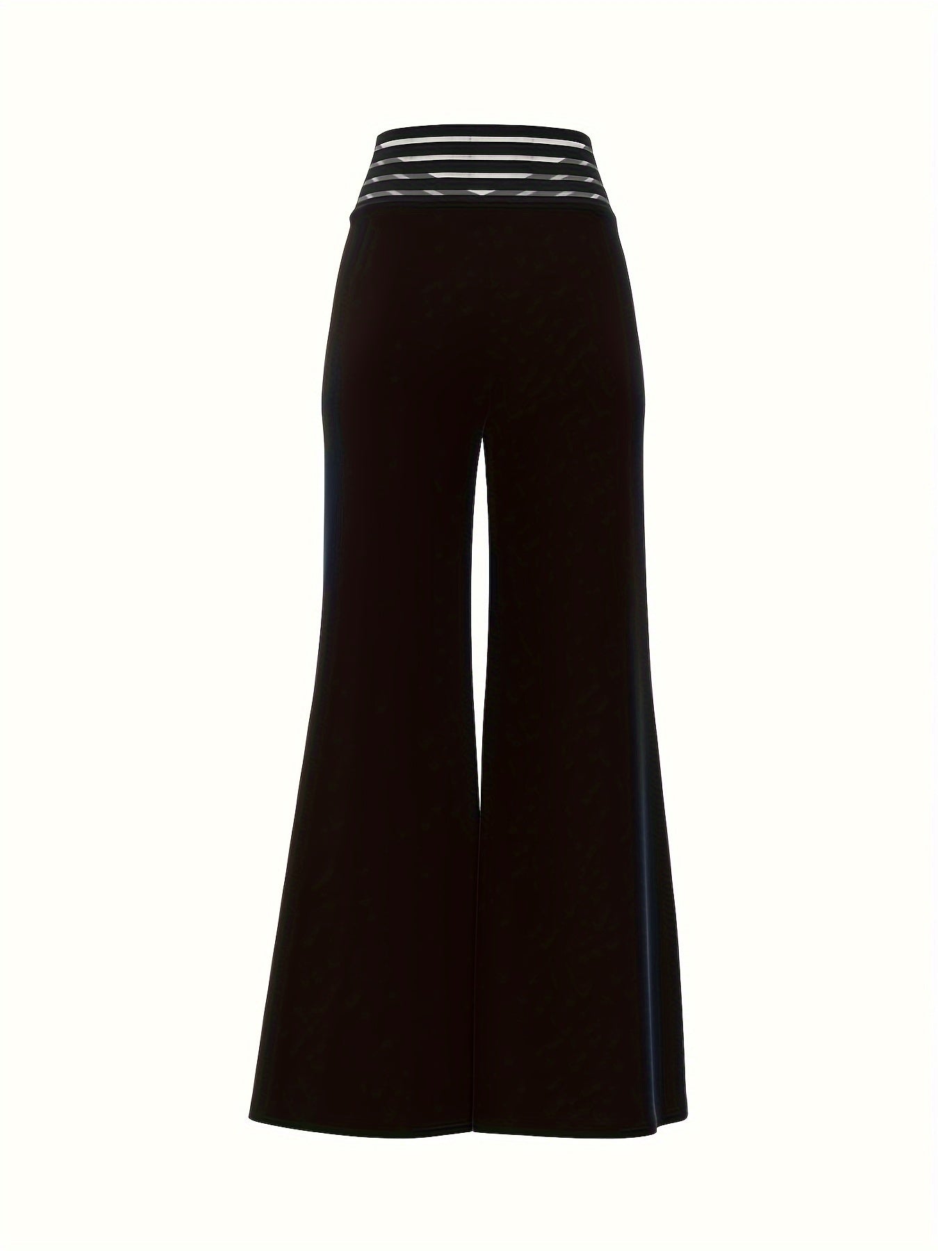  Women's Mesh Criss Cross High Rise Flared Leg Trousers