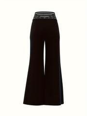  Women's Mesh Criss Cross High Rise Flared Leg Trousers