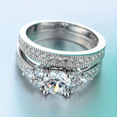 Couples Rings Set Stainless Steel Wedding Engagement Rings