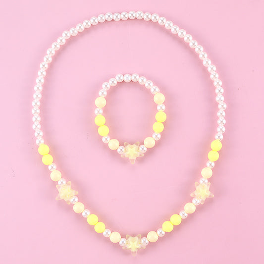 Youth Star Beads Necklace Set for Girls