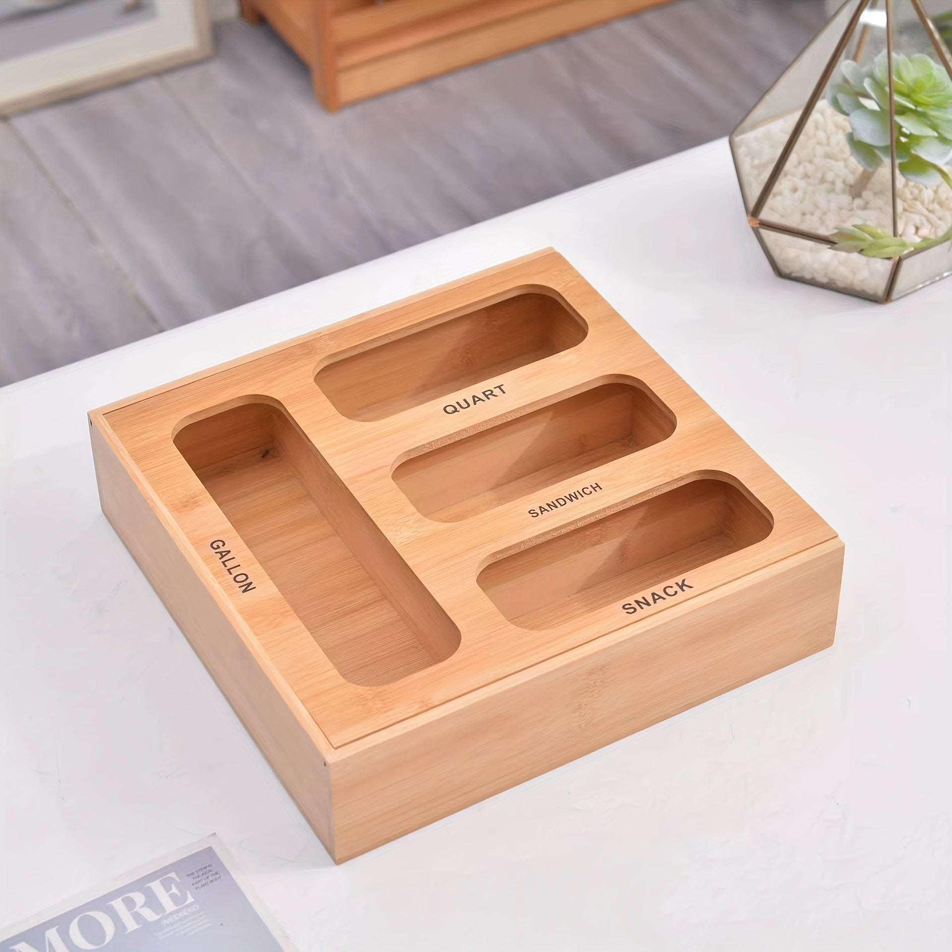1pc Bamboo Drawer Organizer for Kitchen Bathroom Desk