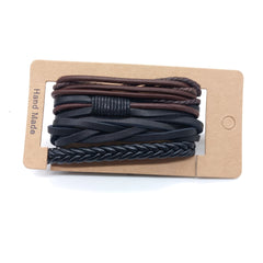 4 Pcs Multilayer Braided Bracelet Set Women Punk Style Jewelry