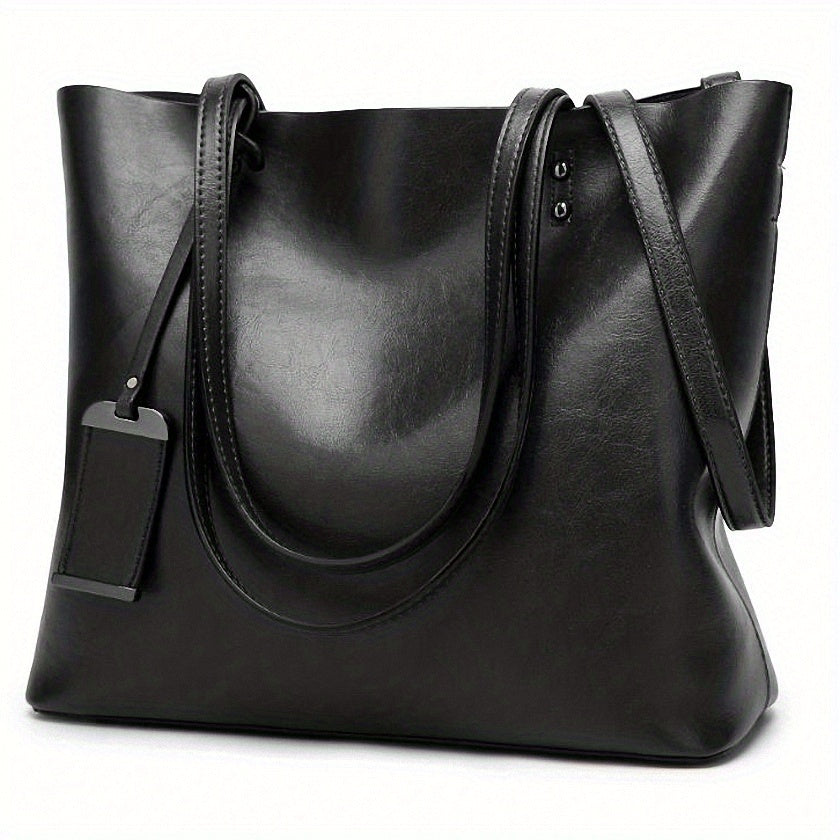 Retro Leather Crossbody Work Bag with Computer Compartment