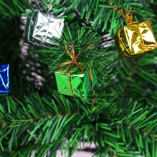 Mini Boxes Ornaments Assorted Colors Metallic Foil Wrapped Ornaments