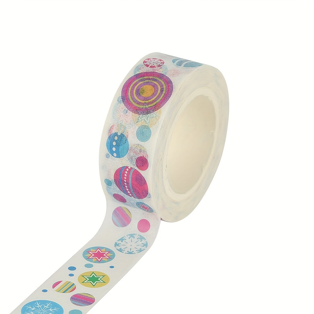 Christmas Washi Tape Colorful Snowflake Round Pattern Decorative Tape