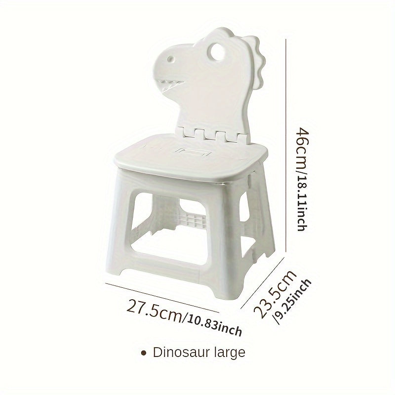 1pc Cartoon Backrest Chair Plastic Folding Outdoor Creative Stool