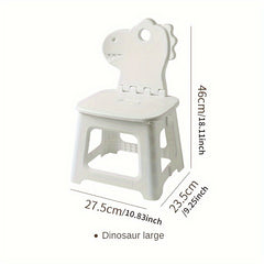 1pc Cartoon Backrest Chair Plastic Folding Outdoor Creative Stool