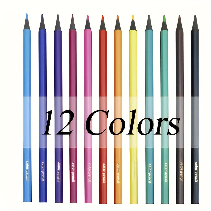 12 Pencil Set with Hexagonal Rods - Durable and Smooth Coloring Pencils
