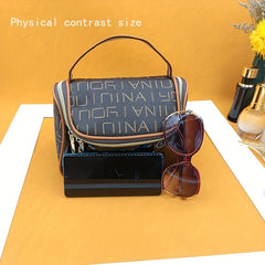 Classic Letter Pattern Makeup Bag Zipper Cosmetic Toiletry Wash Bag