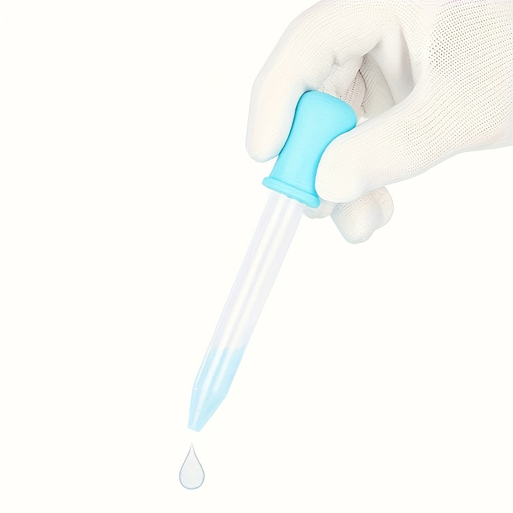 5pcs Liquid Dropper Set Silica Gel & Plastic Pipettes with Light Bulb Prompt