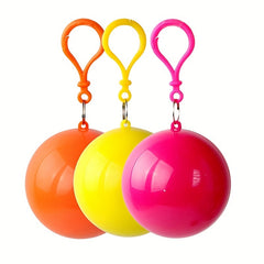 Disposable Ball Shape Raincoat Key Chain for Outdoor Activities