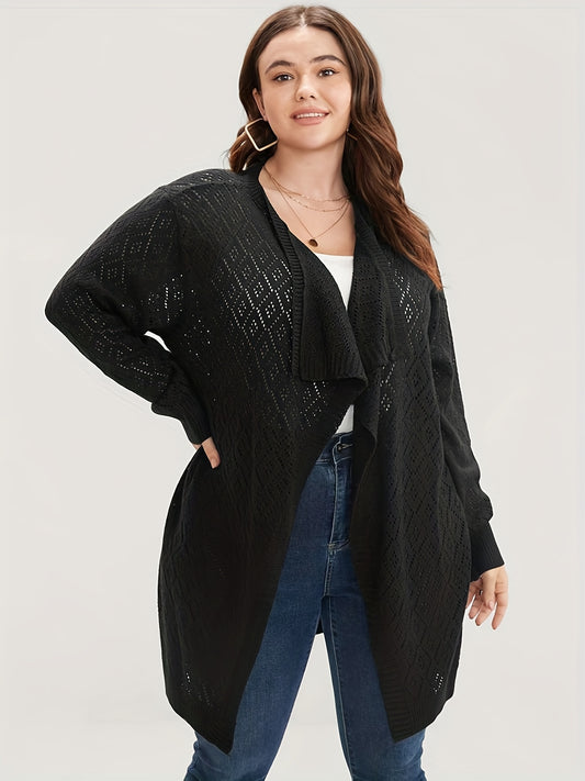  Eyelet Embroidered Open Front Cardigan