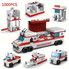 1000Pcs Ambulance Car Building Blocks Model Toy
