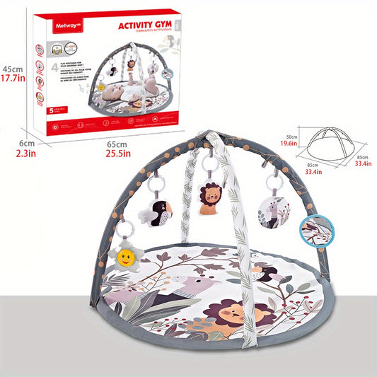 Cartoon Baby Gym Play Mat with Music, Cognitive Developmental Toy