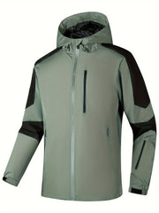 Men's Zip Up Hooded Windbreaker Jacket