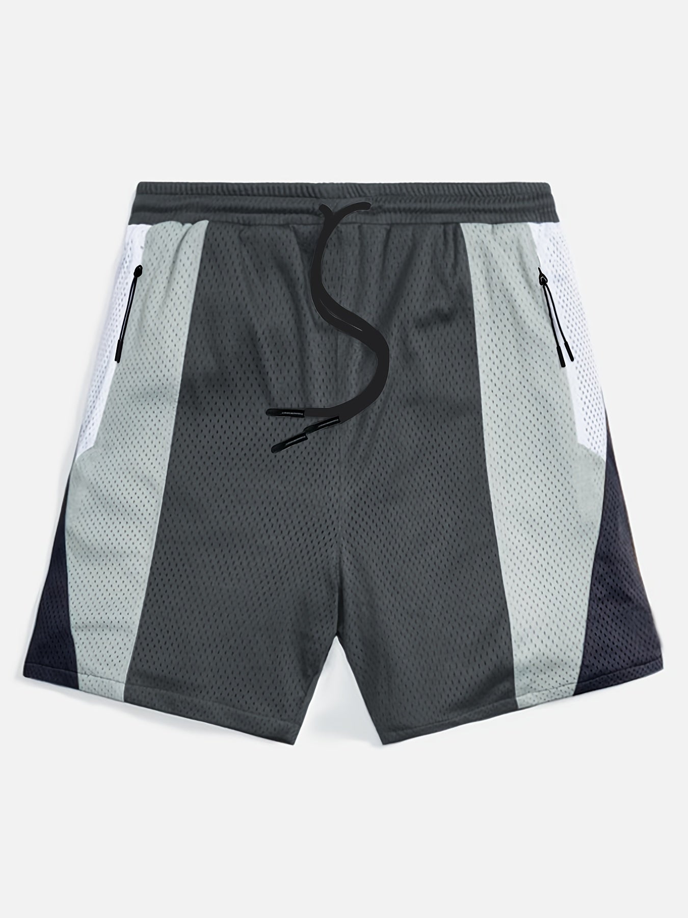 Mesh Breathable Active Shorts Men's Casual Stretch Zipper Pockets