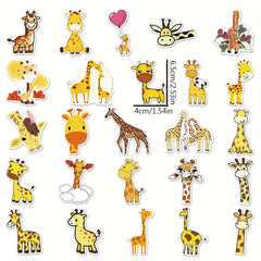 50 Giraffe Doodle Stickers Vinyl Decals Laptop Water Bottle Lu