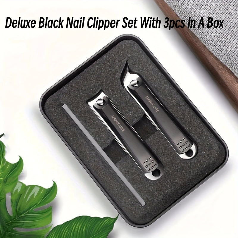 Portable Nail Clippers Fingernail & Toenail Cutter 3pcs Set