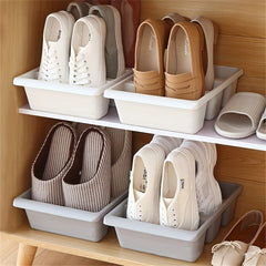 3 Compartment Shoe Rack Shoe Box Plastic Shoe Bracket Home Organizing Rack