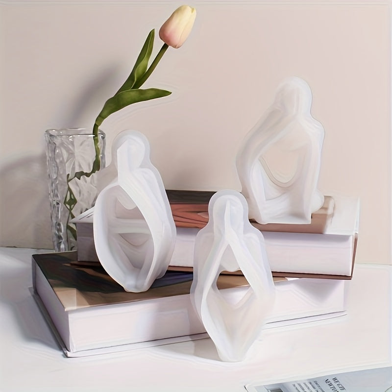 Body Art Thinker Candle Holder Silicone Mold 3pcs Pack