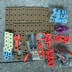 Kids Wooden Block Assembly Tool Set Toy