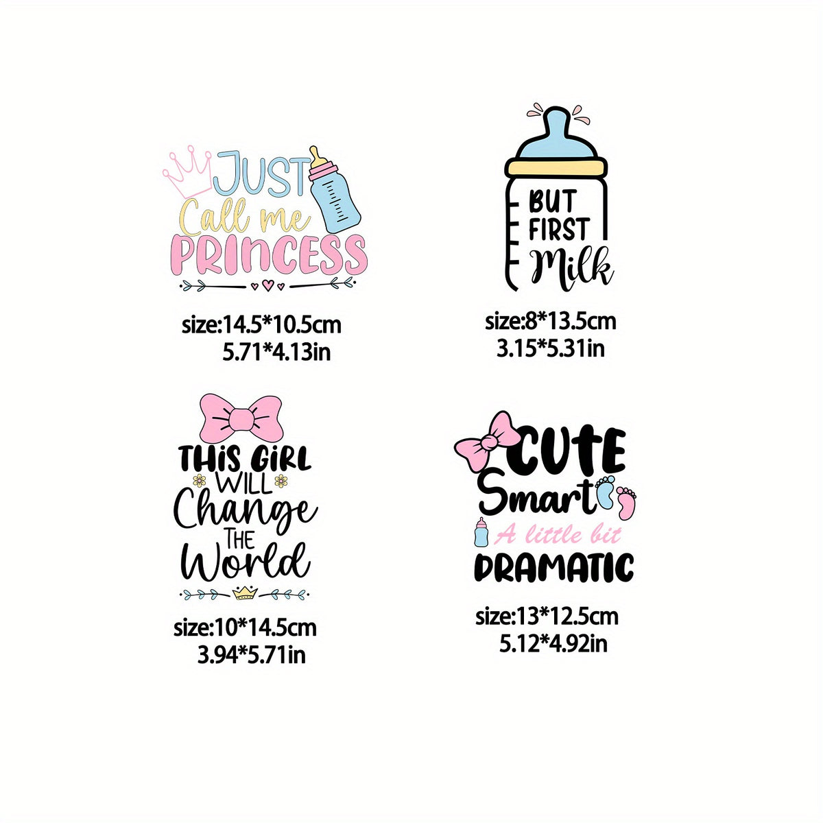 4pcs Bottle Iron Stickers Patch Heat Transfer Printing Stickers Diy T shirt