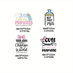 4pcs Bottle Iron Stickers Patch Heat Transfer Printing Stickers Diy T shirt