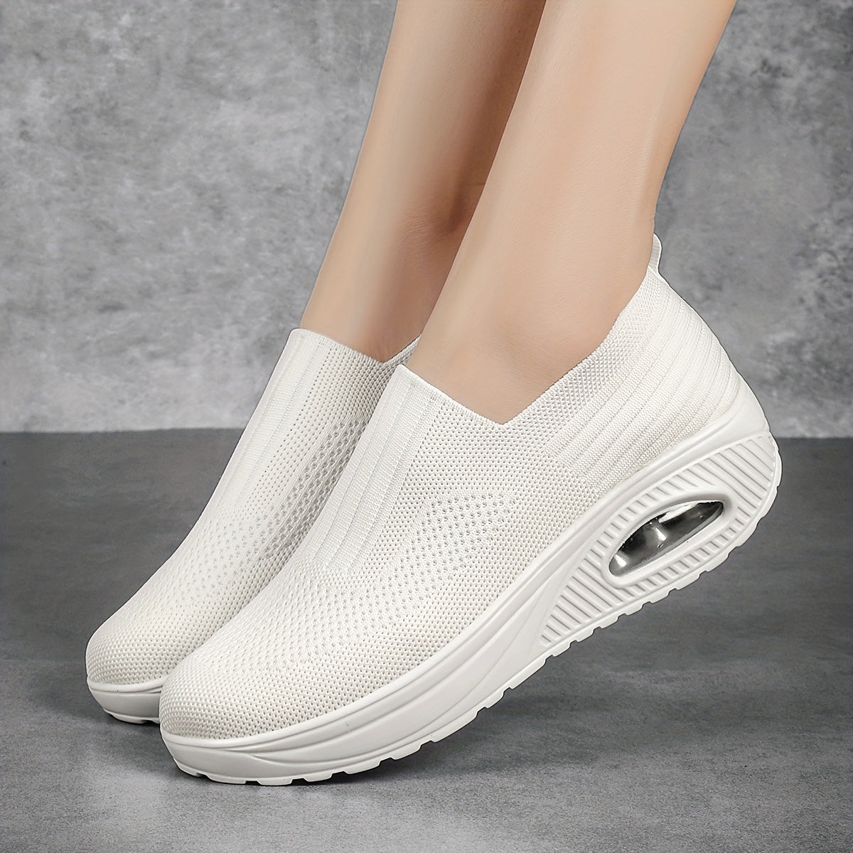 Women's Slip on Wedge Sneakers Air Cushion Comfy Height Increased Shoes