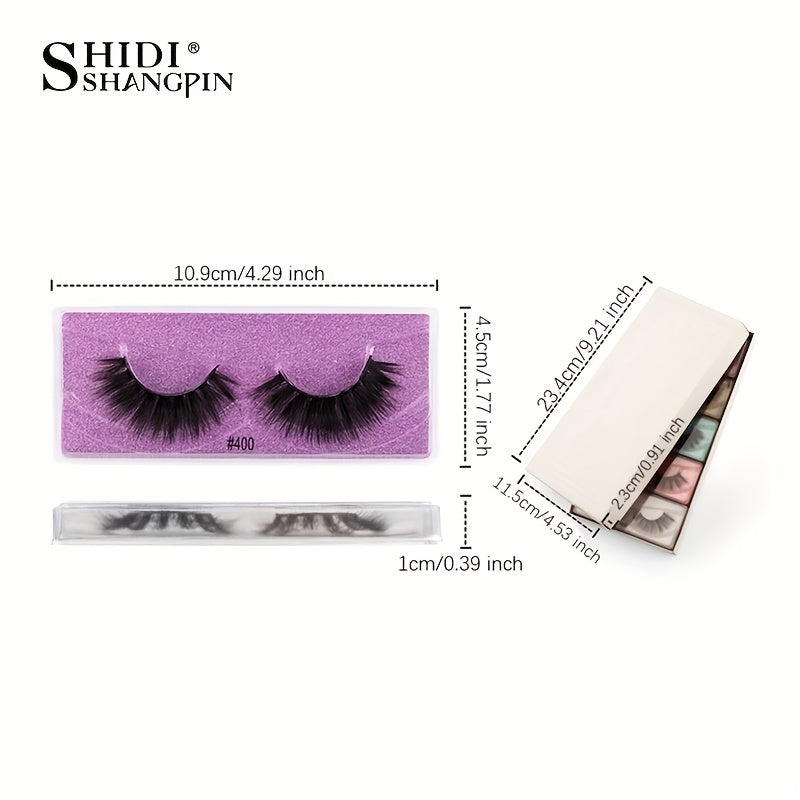 10 Pairs Fluffy Faux Mink Eyelashes Extension for Dramatic Makeup Look