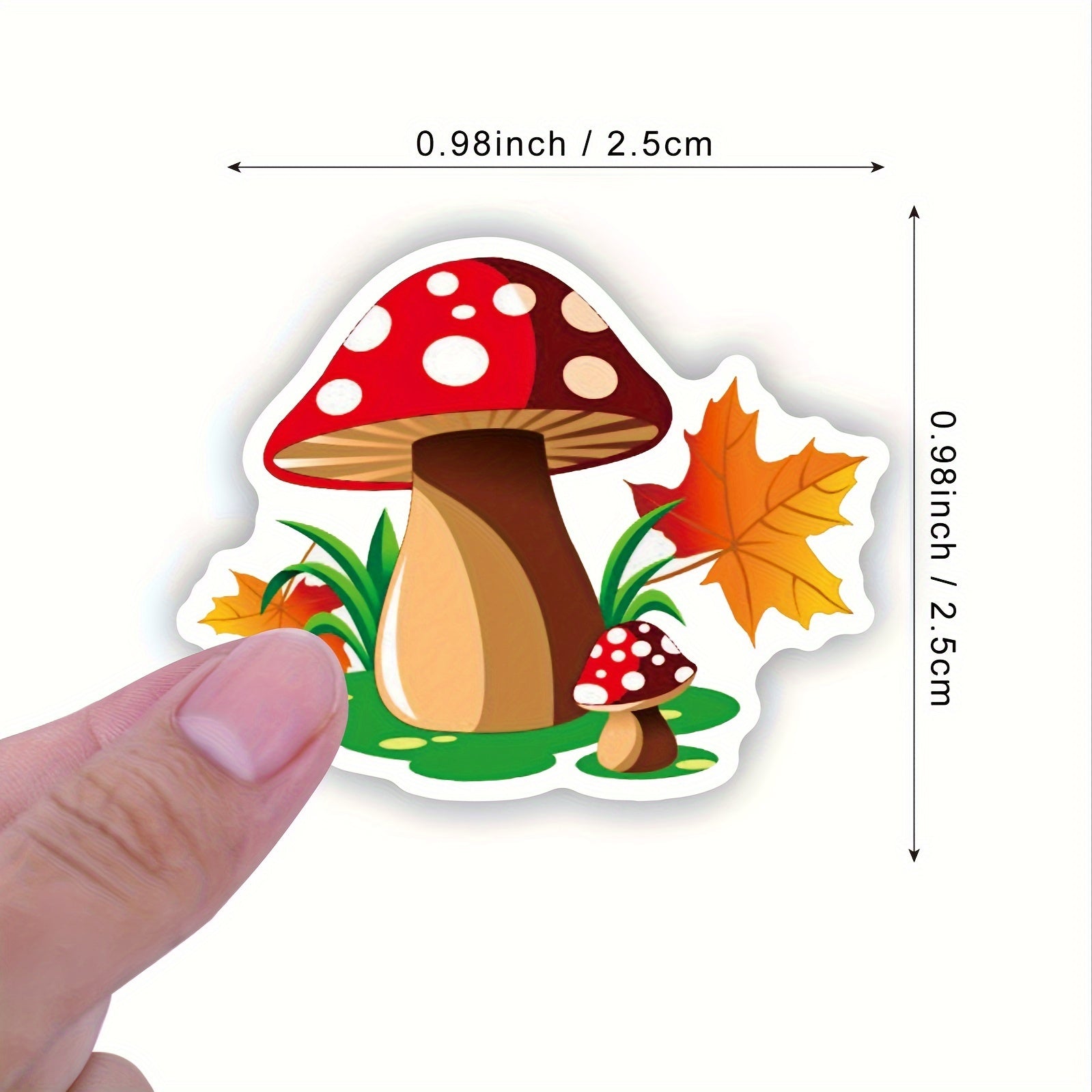 500pcs Mushroom Stickers Roll Vinyl Stickers L