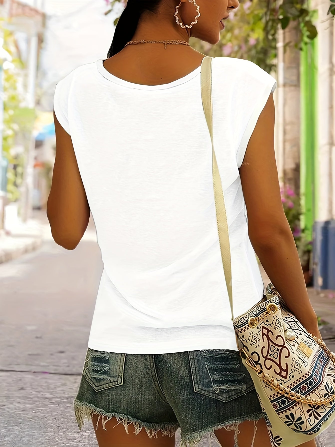 Women's V-Neck Sleeveless Tank Top for Summer