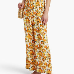 Women's Plus Floral Print Wide Leg Trousers