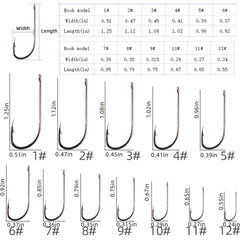50pcs Circle Carp Eyed Fishing Hook Set Size 1-22 Japan Fishhooks for Seawater