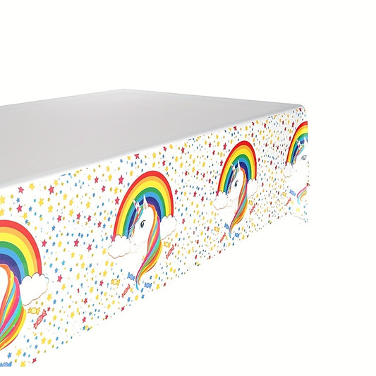 Candy Rainbow Unicorn Tablecloth for Birthday Party