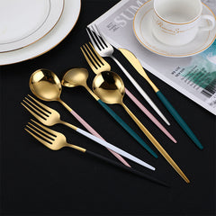 4Pcs Stainless Steel Steak Fork & Spoon Set
