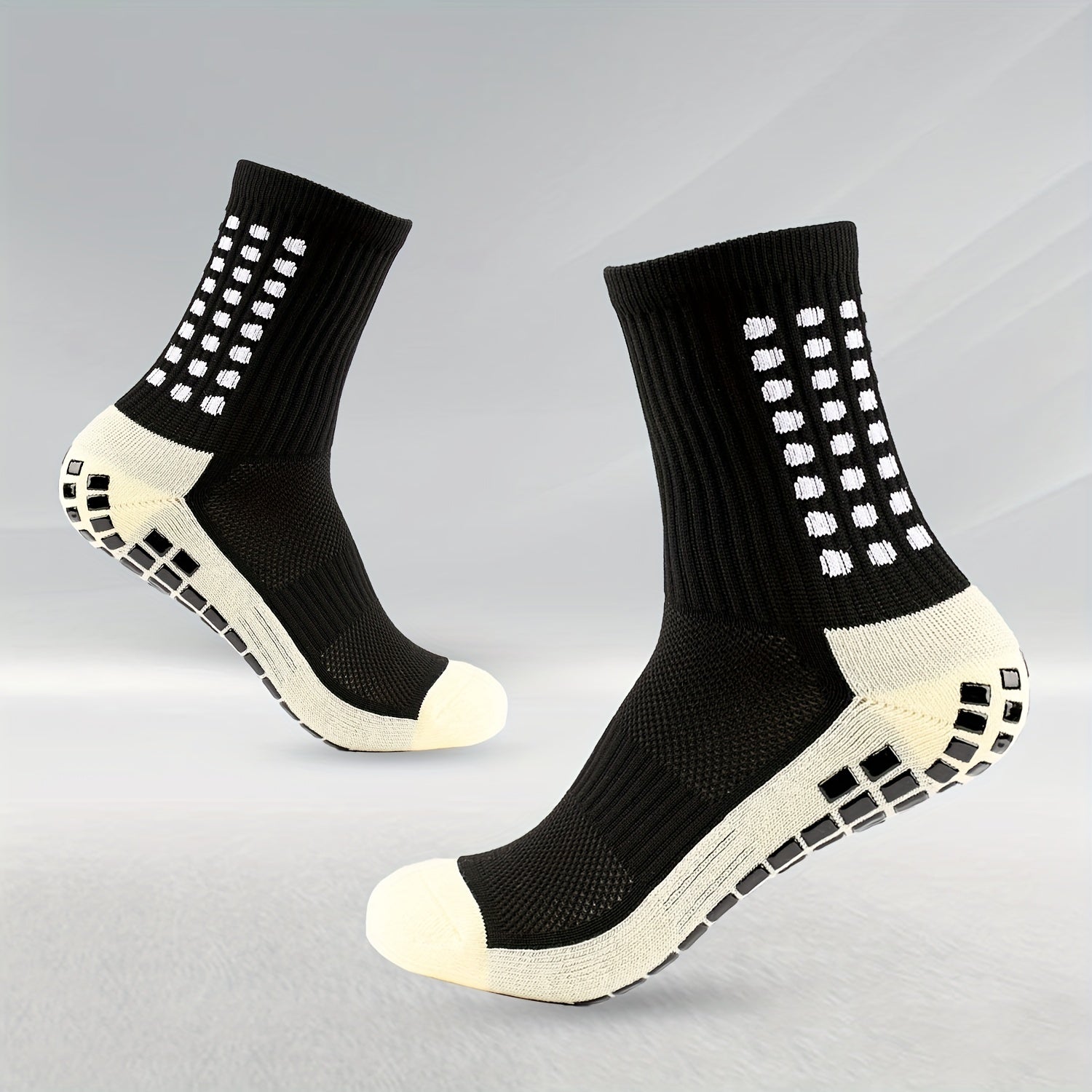 Men's Soccer Non-Slip Crew Socks Thickened Grip Football Socks