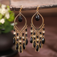 Antique Tassel Earrings Retro Water Drop Chain Earrings