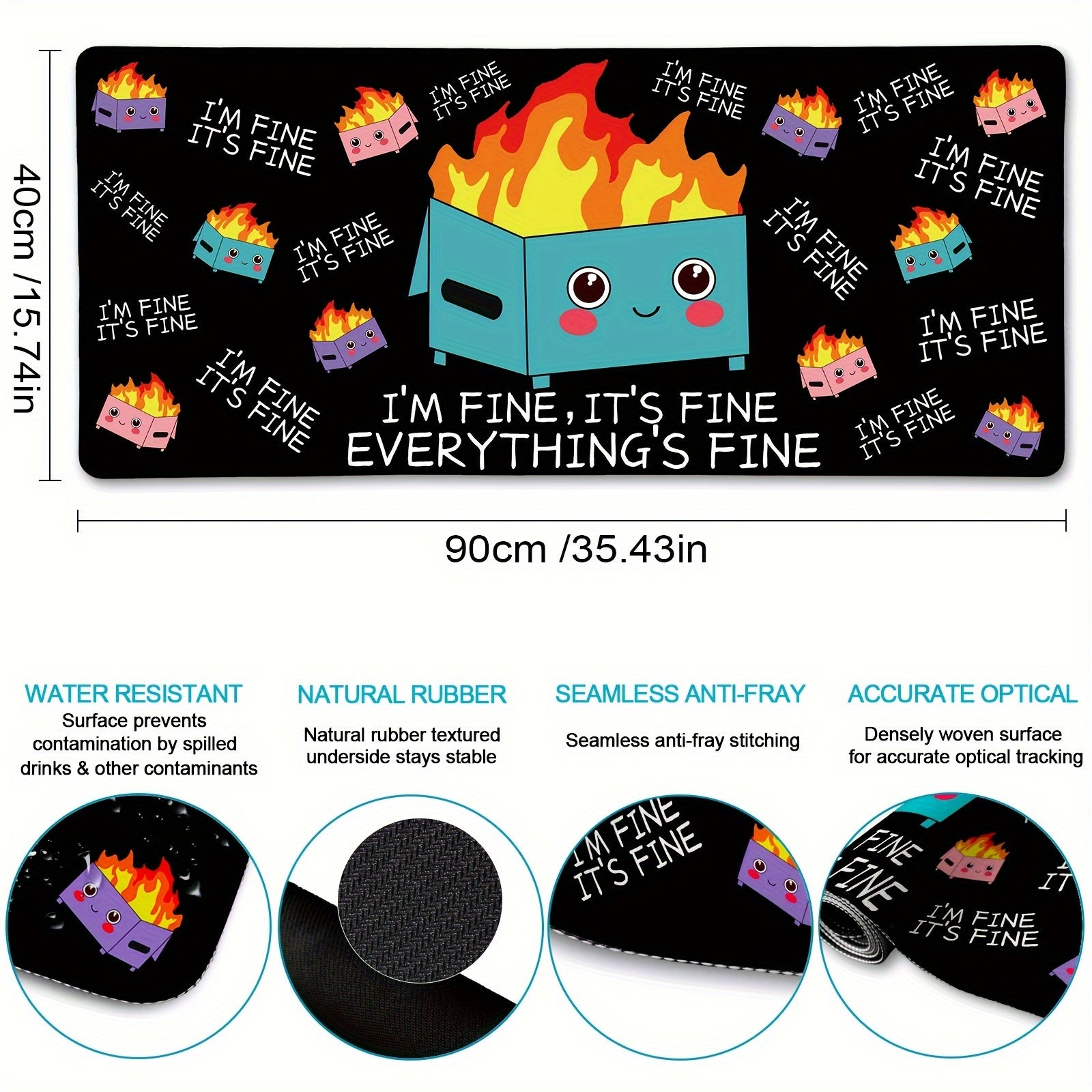 Happy Fire Box Rubber Mouse Pad