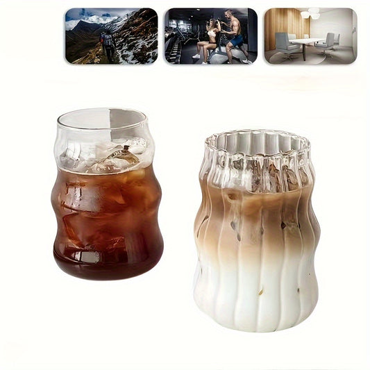 2pcs Glass Cups With Straws for Home and Office