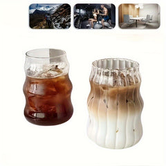 2pcs Glass Cups With Straws for Home and Office