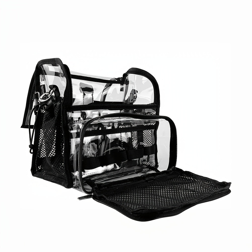 Clear PVC Makeup Artist Set Bag with Brush Holder