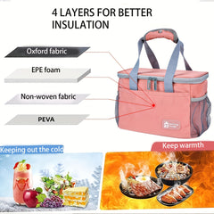Insulated Lunch Bag with Pockets for Work, School & Picnics