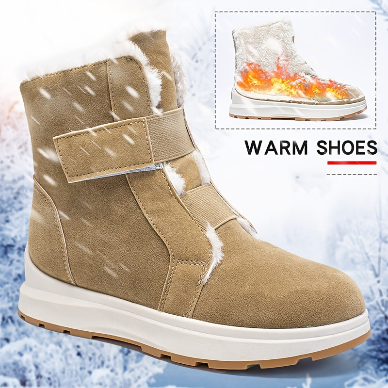 Women's Platform Snow Boots Hook & Loop Winter Comfort Shoes