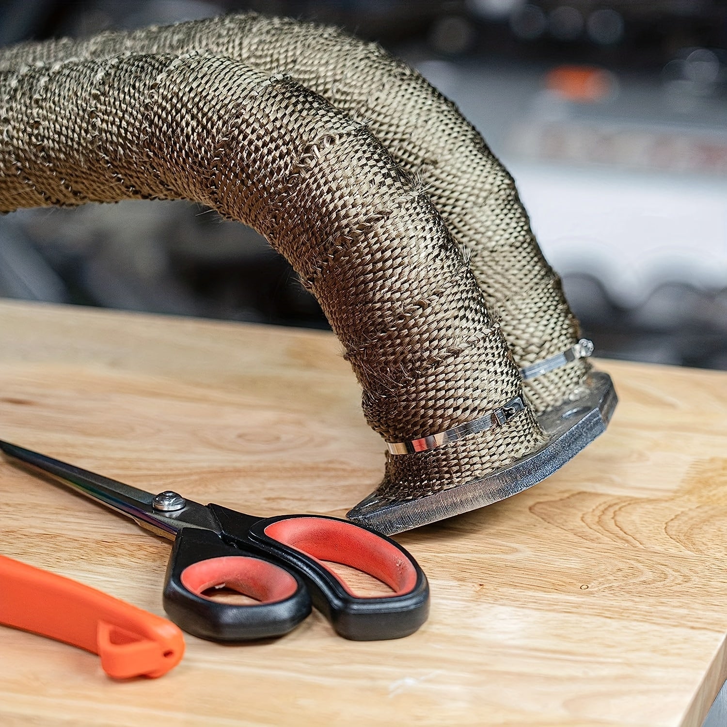 2 X 197'' Titanium Exhaust Heat Wrap Roll Shield Motorcycle with Fiberglass Tape