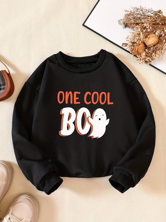 Boys ONE BOO Letter Print Sweatshirt