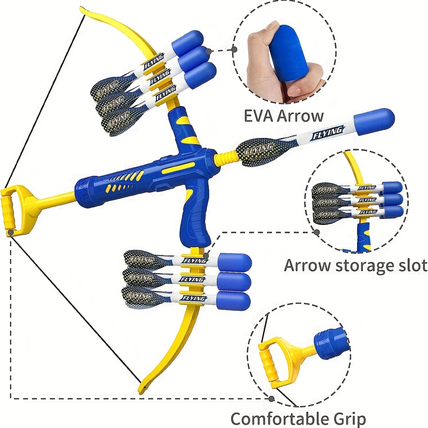 Kids Bow and Arrow Set for Ages 2-4 Range 10 Arrows 2 Archers 20 Foam Darts